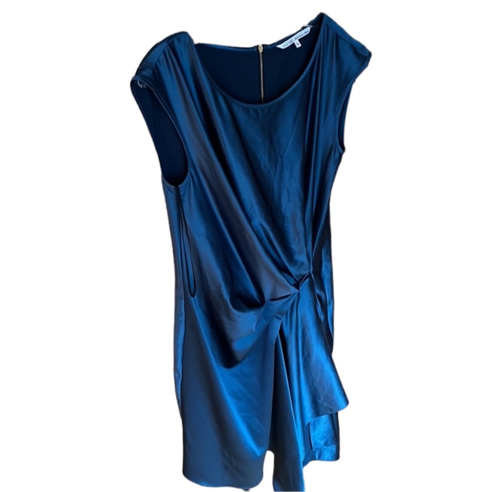 Rachel by Rachel ROY size large dark slate blue satin sleeveless midi dress